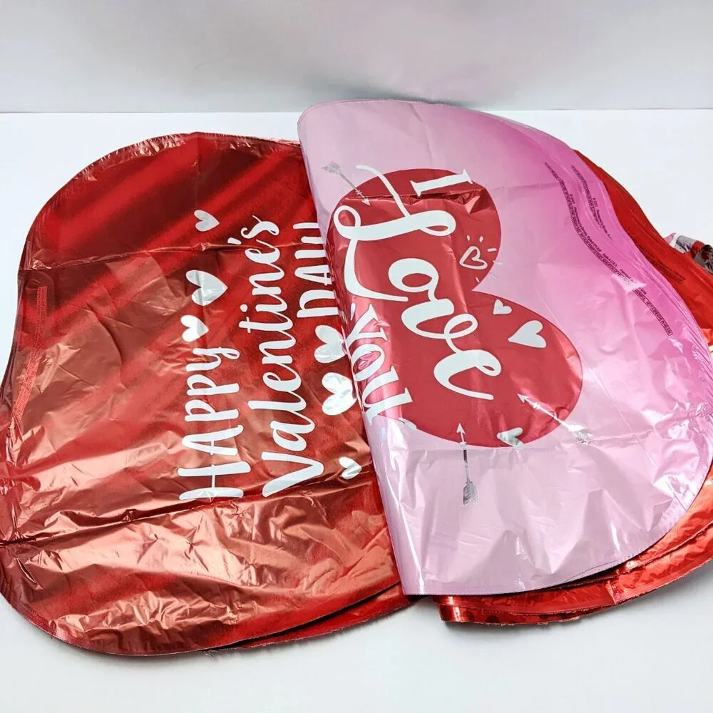 20Pcs Lot Large Happy Valentines Day Heart Shape Foil Balloons Party Decoration